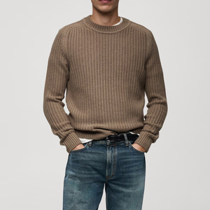 100% Cotton Men's Pullover Knitted Sweater Breathable Casual Wear High Quality Plain Pullover Sweater - Product Image 3