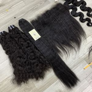 Cheveux vietnamiens bruts doublement étirés personnalisés Paquet de cheveux bruts bouclés Extensions de trame de cheveux humains Vietnam - Product Image 4