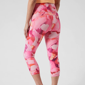 Leggings Casuales para Mujer, Sublimados, con Logotipo Personalizado, Diseño de Cintura Alta para Yoga, Estampado Floral, Precio al por Mayor, para Gimnasio y Entrenamiento - Product Image 3