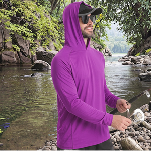 Chemise de pêche à manches longues pour homme avec logo personnalisé, séchage rapide, protection UV UPF 50+, respirante, vêtements de sport performants - Product Image 2