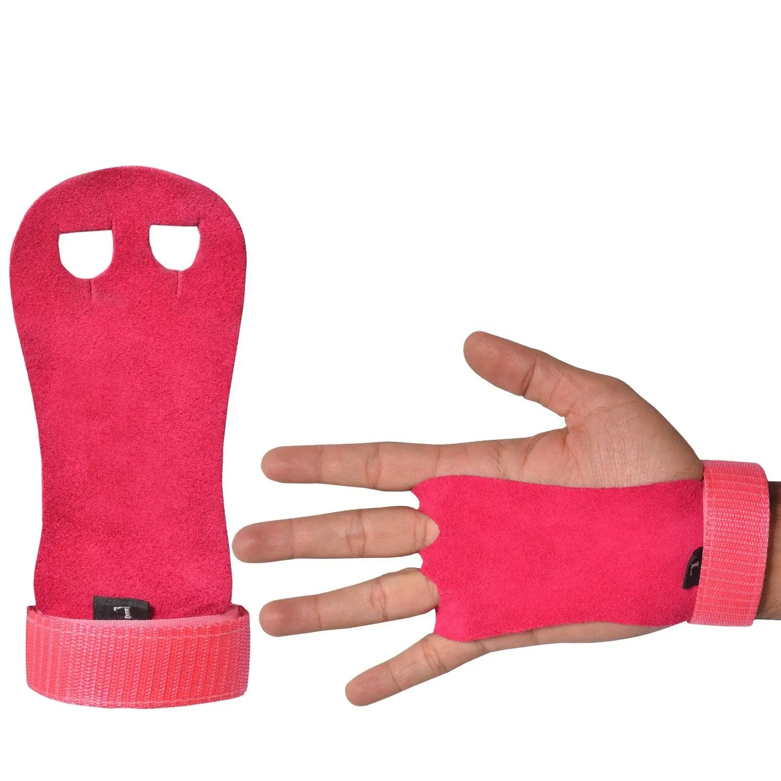 3 Holes Fitness Leather Weight Lifting Gym Palm protector gloves with Gymnastic Hand Grip Wrist Support Palm Protector