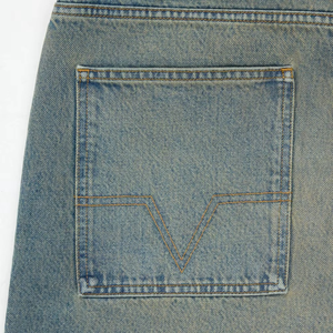 Shorts en jean bleu foncé coupe ample pour homme avec motif unique – Style urbain tendance - Product Image 4