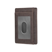 Portefeuille de cartes de crédit en cuir véritable RFID pour hommes minimalistes