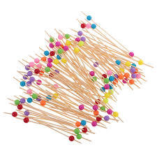 Colorful Beaded Bamboo <b>Toothpicks</b> Decorative Cocktail Picks for Appetizers Drinks Party Snacks - Product Image 2