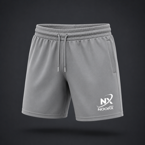 Pantalones Cortos Deportivos de Secado Rápido para Hombre NOORX, Blancos, con Cordón en la Cintura, Bolsillos, Logotipo Estampado en la Parte Delantera, Estilo Jogger, Lavables a Máquina, de Longitud Media - Product Image 3