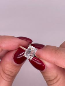 Creative <b>Craft</b> Moissanite Emerald Cut Diamond <b>Ring</b> Original 925 Silver Fine Modern Style Gold Plated Gift Jewelry For Birthdays - Product Image 5