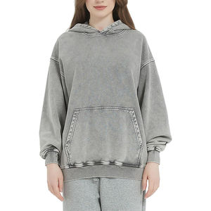 Sudadera con Capucha de Forro Polar Personalizable, de Invierno, con Lavado Ácido, Transpirable, de Secado Rápido, de Primera Calidad, Nuevo Diseño para Mujer - Product Image 1