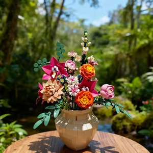 Bouquet de fleurs roses romantiques, ensembles de blocs de construction 10342, compatibles avec les particules Legoed, adaptés aux cadeaux de Noël - Product Image 2