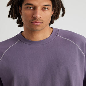 T-shirts de luxe personnalisés pour hommes, en coton, style streetwear, coupe oversize, col rond, épaules tombantes, t-shirt épais uni de haute qualité, OEM - Product Image 4