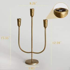 Candelabro de tres brazos, portavelas triple, candelabro de tres ramas - Product Image 3
