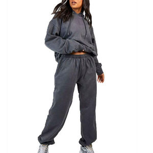 Conjunto Deportivo Elegante y Moderno para Mujer, Manga Larga, Felpa de Algodón Suave, 2 Piezas, Transpirable, Ecológico, Sudadera con Capucha y Pantalones Jogger para Invierno - Product Image 1