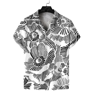 เสื้อเชิ้ตฮาวายพิมพ์ลายลำลองคุณภาพสูงลดราคาพิเศษ แขนสั้น คอคิวบา สำหรับผู้ชาย เสื้อเชิ้ตหรูหรา - Product Image 3