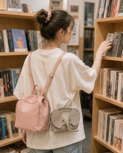 Mini bolso cruzado con forma de elefante, bonito bolso de hombro con cadena de cuero PU, bolso con forma de animal para niñas y mujeres, regalo - Product Image 5
