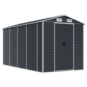 Caseta de Jardín Grande de Acero Galvanizado Antracita, Producto de Almacenamiento y Cobertizos de Primera Calidad - Product Image 2