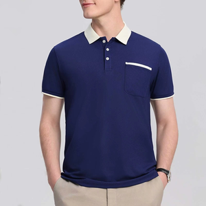 Camiseta Polo Clásica Azul Marino para Hombre, Mezcla de Algodón Premium, Camiseta Polo Casual de Golf, Proveedor al por Mayor de Marca Privada OEM ODM - Product Image 2