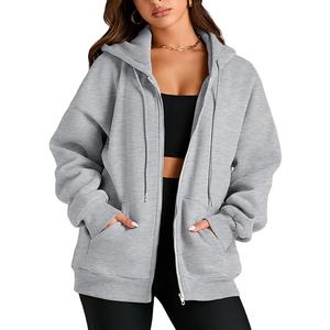 เสื้อมีฮู้ดลำลองคุณภาพสูงของผู้หญิงเสื้อถักฮิปฮอปแบบโอเวอร์ไซส์ไหล่ตกไซส์ระบายอากาศได้ดี - Product Image 2