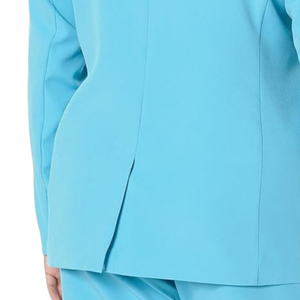 Blazer Largo Azul Cielo para Mujer, Corte Entallado, Frente Abierto, Ropa Formal de Oficina, Estilo Casual de Negocios, Prenda de Moda - Product Image 6