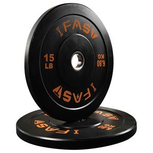 For Olympic 15lb Weight Plates with 2 Inch Steel Insert Rubber Bumper Home Gym Strength Training Bundle Options Available - Product Image 2