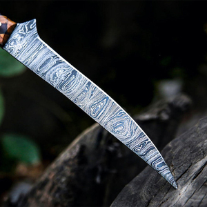 มีดแล่เนื้อเหล็กดามัสกัสแบบกำหนดเองทำมือของ Burraq ขนาด 10/8 นิ้ว หนา 3.0 มม. พร้อมปลอกหนัง ปลอดภัยสำหรับเครื่องล้างจาน เหมาะสำหรับเป็นของขวัญ - Product Image 5