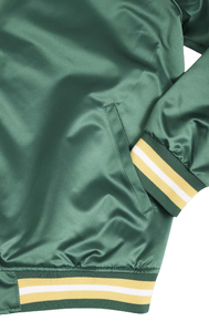 Premium Unisex Green Satin Varsity <b>Jacket</b> with Snap Button Closure Rib Knit Collar Cuffs Hem Lightweight Baseball Bomber <b>Jacket</b> - Product Image 4