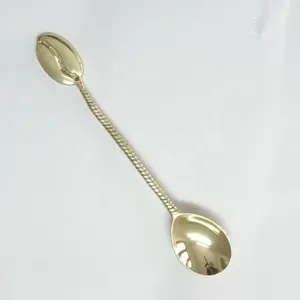 novelty measuring spoon Handmade Brass Coffee Bean Gold Spoon wedding favor wedding gifts coffee spoon