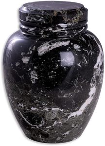 Marble Custom Engraved Cremation Memorial <b>Urn</b> for Human Ashes Adult Size Personalized Decorative Genuine Marble <b>Urn</b> <b>Large</b> Black - Product Image 2
