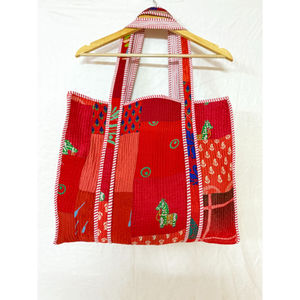 Bolso de Compras Reutilizable Ecológico, Ligero, de Seda Vintage Hecho a Mano, con Parte Superior Abierta, para Mujer, FABRICATEFIZZ, Bolso Étnico Indio - Product Image 1