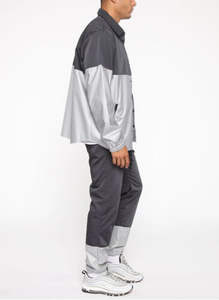 Fabricant de survêtements personnalisés, veste zippée brodée, ensemble jogging, pantalon de survêtement en nylon bicolore, coupe-vent, survêtements pour hommes - Product Image 4