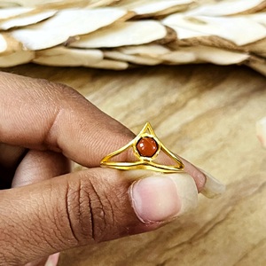 Vintage Design Boho Chevron <b>Rings</b> Boho <b>Crown</b> Brass <b>Rings</b> for Women 18k Gold Plated Boho Carnelian <b>Rings</b> for Wholesale/OEM/ODM - Product Image 3