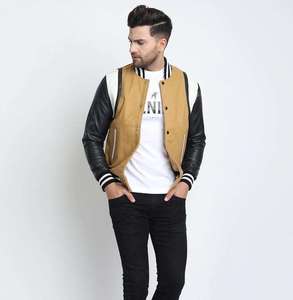 Custom Wholesale Unisex <b>Vintage</b> Letterman <b>Varsity</b> <b>Jacket</b> with Wool Body and Faux Leather Sleeves Retro Baseball Bomber <b>Jacket</b> - Product Image 6