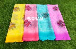 Sari de georgette duradero y transpirable con blusa, ideal para uso casual, sari étnico, fabricante mayorista. - Product Image 5