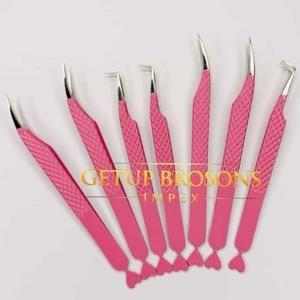 Pince à épiler professionnelle Curve90 pour extensions de cils, antidérapante, en acier inoxydable, pour volume, avec logo personnalisé, couleur anti-magnétique - Product Image 1
