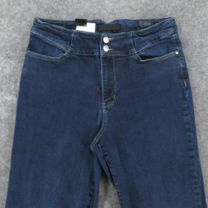 Pantalon évasé ample pour femme de haute qualité, en jean de coton, taille haute, coupe large, bleu délavé vintage - Product Image 2