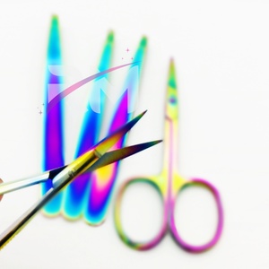 Pinzas para Cejas RMI de Alta Calidad con Logotipo Personalizado, Punta Puntiaguda, Color Multicolor Arcoíris, Agarre de Diamante, Marca Privada - Product Image 1