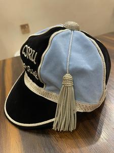 Custom Name Number Velvet Honours Cap Embroidery Wholesale OEM <b>Flat</b> Brim Snapback Graduation Academic Unisex Headwear - Product Image 3