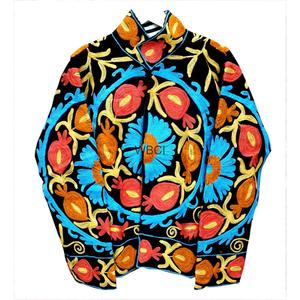 Classy Embroidered <b>Quilted</b> Women <b>Jacket</b> Mandarin Collar Floral <b>Pattern</b> Lightweight Corduroy Coat for Autumn Winter - Product Image 5