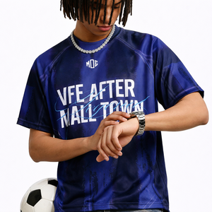 Maillot de football américain bleu pour homme en polyester, sublimation, léger, respirant, personnalisable, tenue d'équipe, maillot de sport pour homme, service OEM - Product Image 4