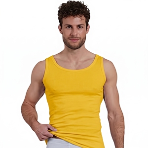 Wholesale Breathable Sporty 100% Cotton <b>Mens</b> Casual Knitted Gym <b>Singlet</b> Plus Size Solid Vest - Product Image 1
