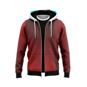 Sudadera Deportiva para Hombre, Color Rosa Coral, Cierre de Cremallera, Corte Regular, Felpa de Algodón, Ecológica, Transpirable, con Bolsillo Canguro y Cordón Ajustable - Product Image 1