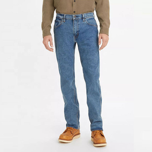 Jean en denim droit unicolore pour homme, nouvelle collection, tendance, design original, délavé chimiquement, respirant, écologique, prix bas, haute qualité - Product Image 1
