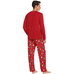 ชุดนอนแขนยาวสำหรับผู้ชาย ลายต้นคริสต์มาส เสื้อและกางเกง 2 ชิ้น - Product Image 2