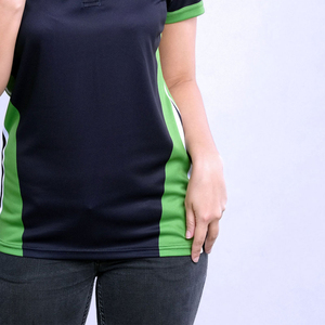 เสื้อโปโลผู้หญิงคุณภาพดีที่สุด แบบสั่งทำ สีตัดต่อ แขนสั้น โพลีเอสเตอร์ 100% แห้งเร็ว สปอร์ต ทรงเข้ารูป ใส่ได้ทั้งฤดูใบไม้ผลิและฤดูร้อน - Product Image 2
