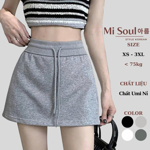 Roof <b>Skirts</b> Bottom Plain / Solid Color <b>Elastic</b> Korean Casual / Sporty / Athleisure Stretch Knit / Jersey - Product Image 1