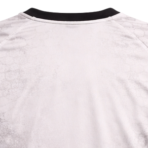 Camiseta de paintball blanca con diseño de salpicaduras, sublimación, patrón de panal, manga larga, malla transpirable, ropa de equipo con puños de ajuste cómodo - Product Image 6