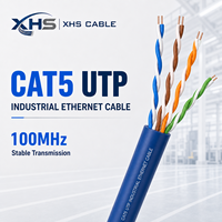 Cable Ethernet Industrial CAT5 UTP de 1 Gbps y 100 MHz, Cobre Desnudo 24/26AWG, Aislamiento de HDPE, Cubierta de PVC/WDZ, Cable de Red OEM