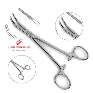 Pinzas Dandy para el Cuero Cabelludo, Curvadas Lateralmente, Pinzas Quirúrgicas para Tejido Capilar, Instrumento Médico Quirúrgico de Acero Inoxidable - Product Image 1