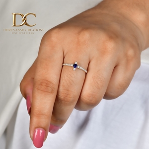 Nuevo Anillo de Lujo de Oro Amarillo Sólido de 14 Quilates con Certificado IGI, con Diamante Cultivado en Laboratorio y Zafiro Azul Real, Joyería para Mujer - Product Image 2