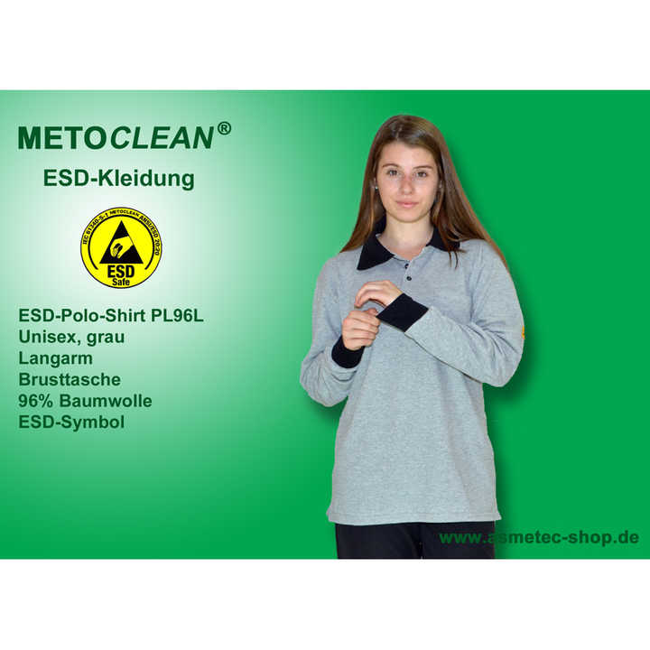 METOCLEAN ESD Safety Clothing PL96L Polo Shirt