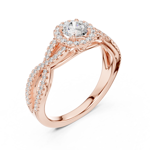 แหวนทองคำขาว 14K ประดับเพชรทรงกลมเพาะเลี้ยงในห้องปฏิบัติการ ของขวัญวันครบรอบสำหรับผู้หญิง |   เพชรที่เพิ่งเพาะเลี้ยง - Product Image 5