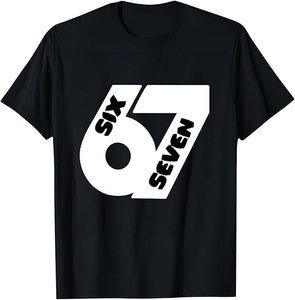 T-shirt décontracté pour homme personnalisé, nouvelle tendance, imprimé Six Seven 67, blanc, manches courtes, col rond, coupe classique, jersey en coton - Product Image 3